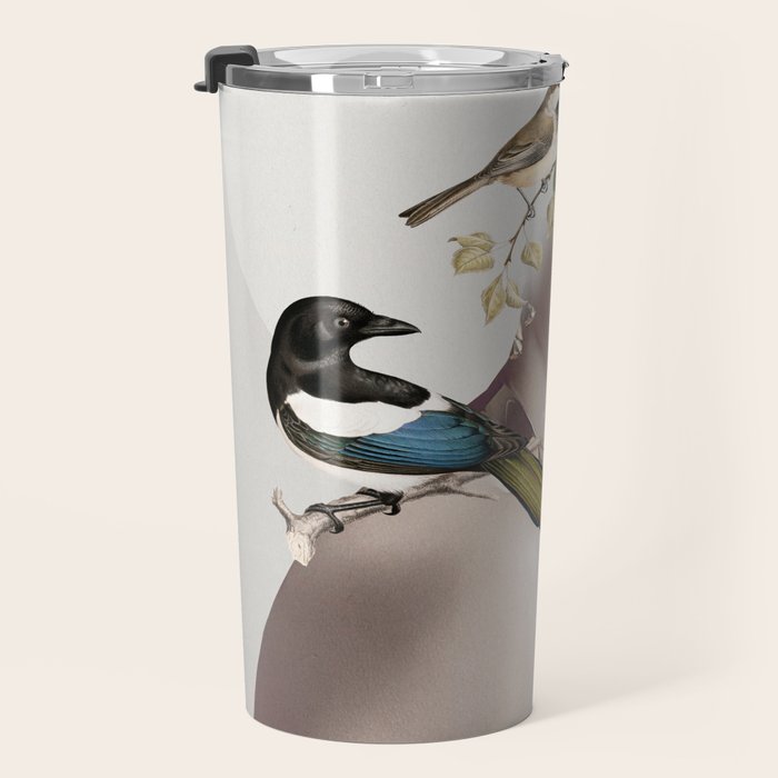 Lady with Birds 5 Travel Mug Gallery Image 3