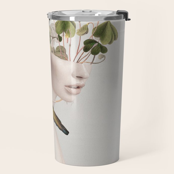 Lady with Birds 5 Travel Mug Gallery Image 2