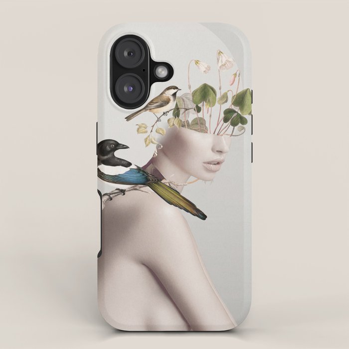 Lady with Birds 5 iPhone Case Gallery Image 1
