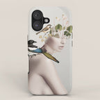 Lady with Birds 5 iPhone Case Gallery Image 1