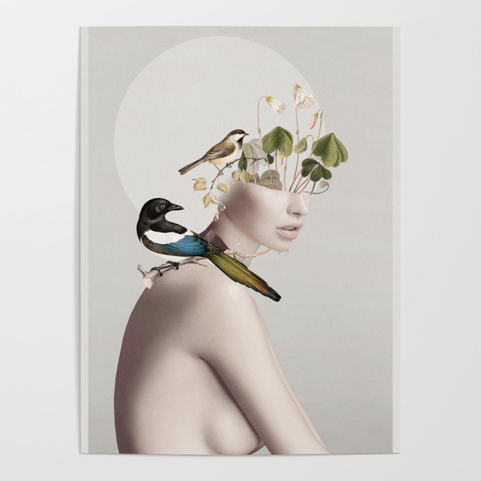 Lady with Birds 5 Poster Gallery Image 1
