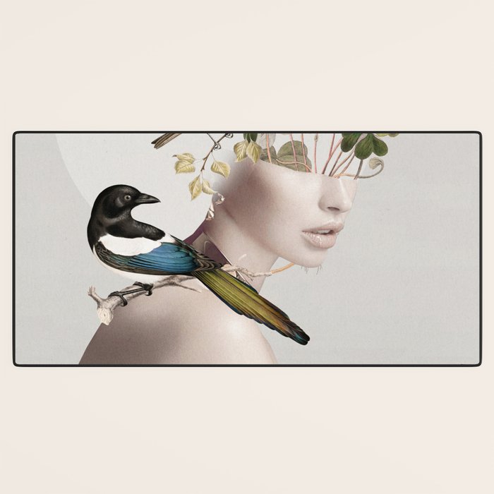 Lady with Birds 5 Desk Mat Gallery Image 3