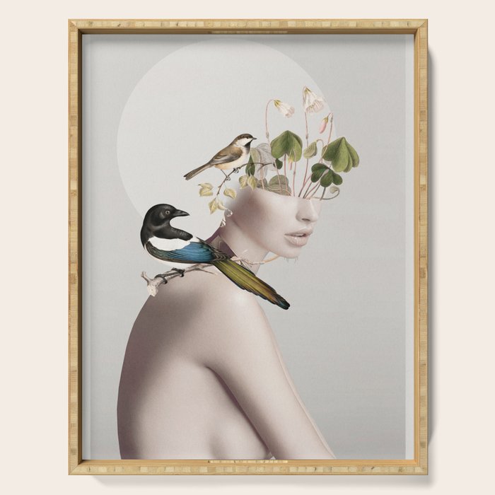 Lady with Birds 5 Serving Tray Gallery Image 1
