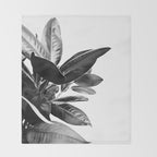 Grandiflora II - bw Throw Blanket Gallery Image 2