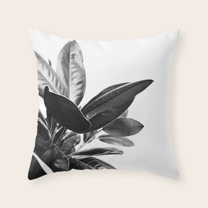 Grandiflora II - bw Throw Pillow Gallery Image 1
