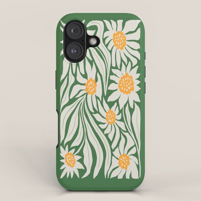 White Camellia & Fern Green iPhone Case Gallery Image 1