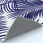 Modern blue white tropical palm trees pattern Rug Gallery Image 4