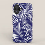 Modern blue white tropical palm trees pattern iPhone Case Gallery Image 1