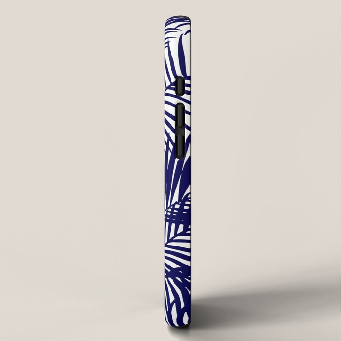 Modern blue white tropical palm trees pattern iPhone Case Gallery Image 2