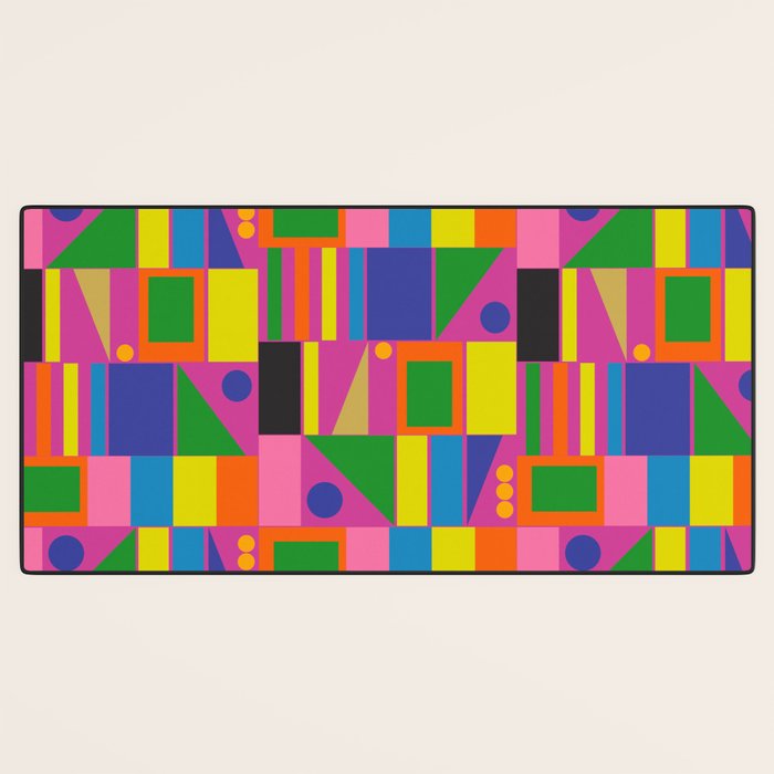 Colorful Mid Century Modern Modtastic Geometric Pattern Desk Mat Gallery Image 3