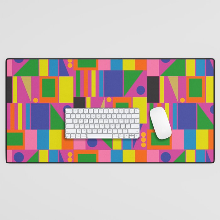 Colorful Mid Century Modern Modtastic Geometric Pattern Desk Mat Gallery Image 1