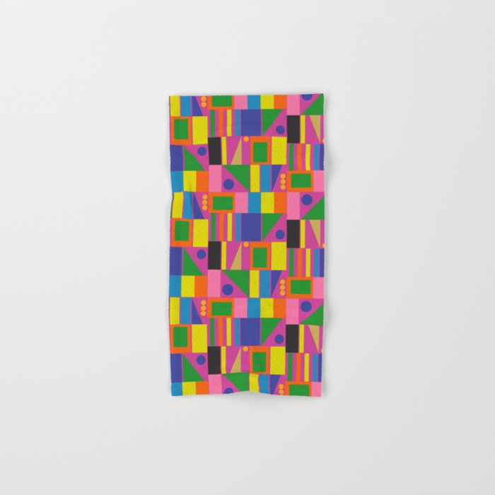 Colorful Mid Century Modern Modtastic Geometric Pattern Bath Towel Gallery Image 1