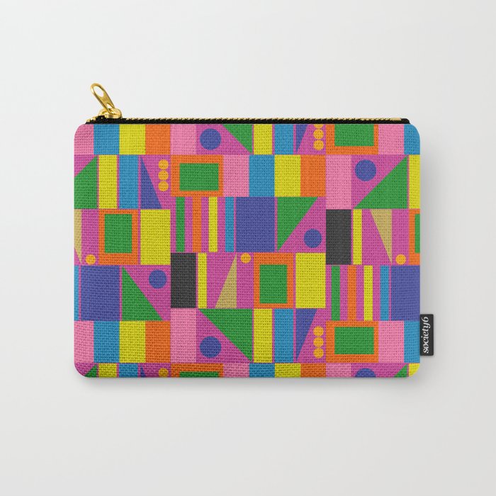 Colorful Mid Century Modern Modtastic Geometric Pattern Carry All Pouch Gallery Image 1