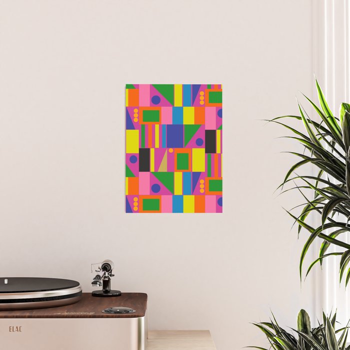 Colorful Mid Century Modern Modtastic Geometric Pattern Poster Gallery Image 2
