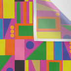 Colorful Mid Century Modern Modtastic Geometric Pattern Wall Tapestry Gallery Image 3