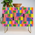 Colorful Mid Century Modern Modtastic Geometric Pattern Credenza Gallery Image 1