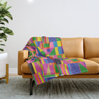 Colorful Mid Century Modern Modtastic Geometric Pattern Throw Blanket Gallery Image 1