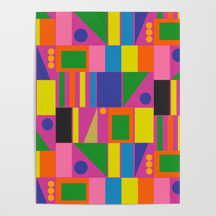 Colorful Mid Century Modern Modtastic Geometric Pattern Poster Gallery Image 4