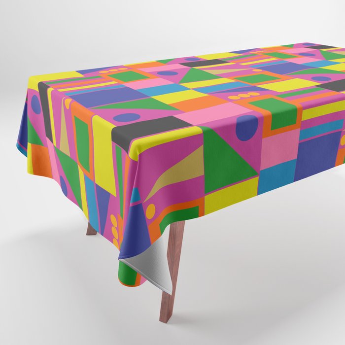 Colorful Mid Century Modern Modtastic Geometric Pattern Tablecloth Gallery Image 1