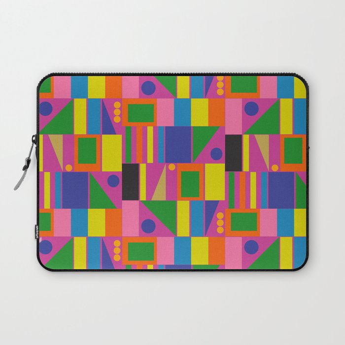 Colorful Mid Century Modern Modtastic Geometric Pattern Laptop Sleeve Gallery Image 1