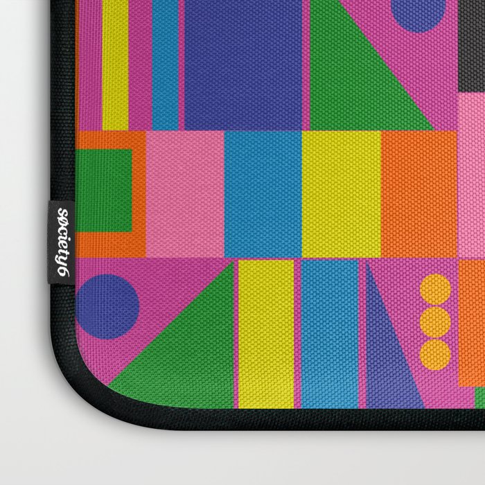 Colorful Mid Century Modern Modtastic Geometric Pattern Laptop Sleeve Gallery Image 3