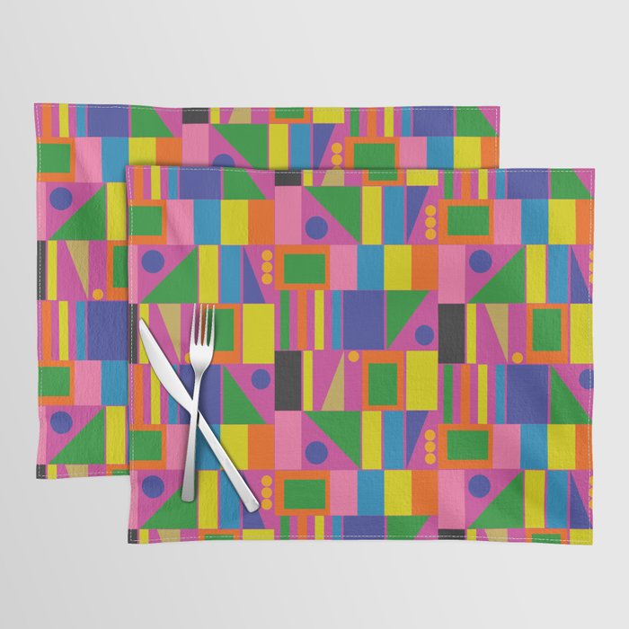 Colorful Mid Century Modern Modtastic Geometric Pattern Placemat Gallery Image 1