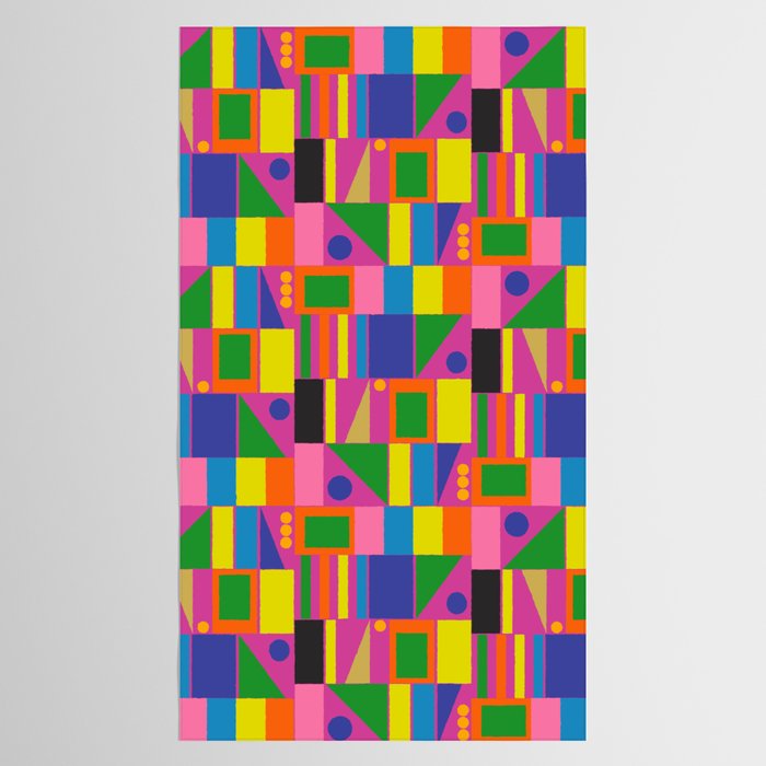 Colorful Mid Century Modern Modtastic Geometric Pattern Tablecloth Gallery Image 2
