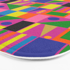 Colorful Mid Century Modern Modtastic Geometric Pattern Bath Mat Gallery Image 3