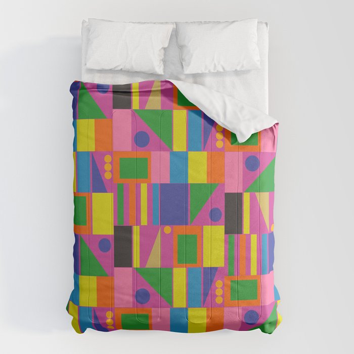 Colorful Mid Century Modern Modtastic Geometric Pattern Comforter Gallery Image 1