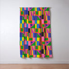 Colorful Mid Century Modern Modtastic Geometric Pattern Window Curtain Gallery Image 3