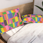 Colorful Mid Century Modern Modtastic Geometric Pattern Pillow Sham Gallery Image 2