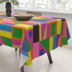 Colorful Mid Century Modern Modtastic Geometric Pattern Tablecloth Gallery Image 3