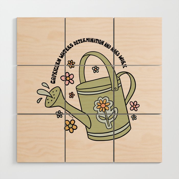 Capricorn Watering Can Wood Wall Art Gallery Image 1
