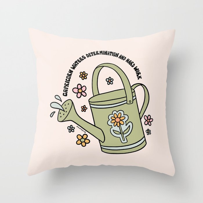Capricorn Watering Can Throw Pillow Gallery Image 6