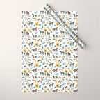 Horses and Sunflowers, Horse Art, Horse Decor, Yellow Flowers, Equestrian Art Wrapping Paper Gallery Image 1