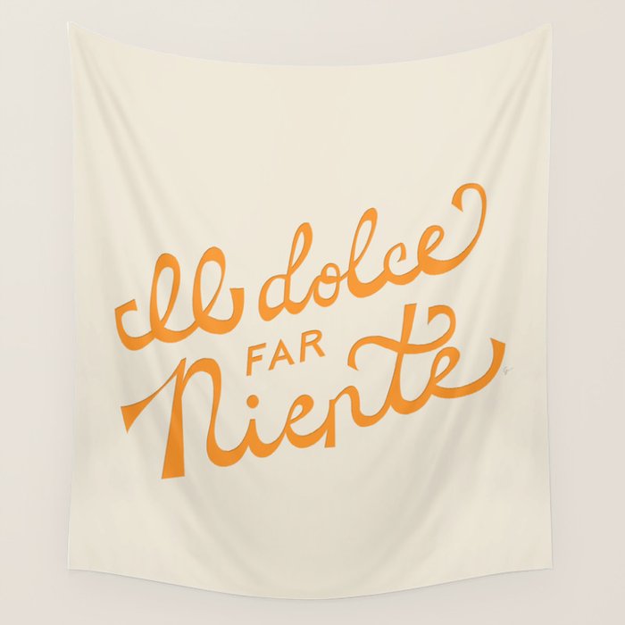 Il dolce far niente (The sweetness of doing nothing) - Orange Wall Tapestry Gallery Image 4
