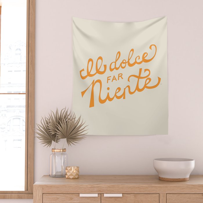 Il dolce far niente (The sweetness of doing nothing) - Orange Wall Tapestry Gallery Image 2