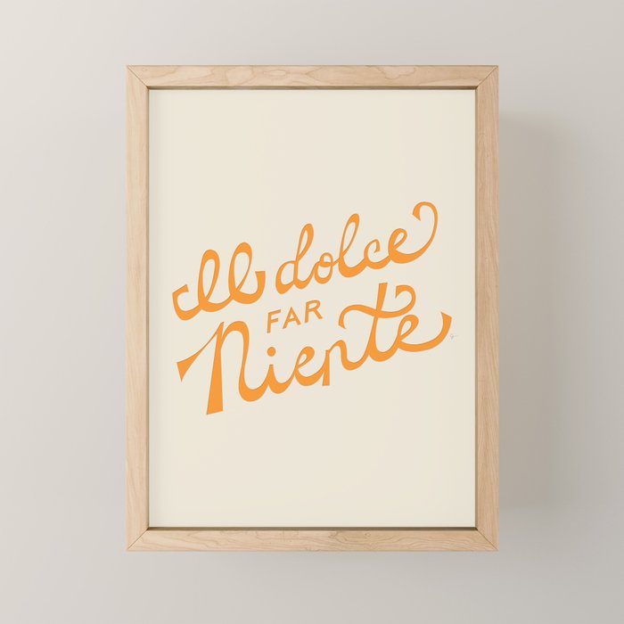 Il dolce far niente (The sweetness of doing nothing) - Orange Mini Art Print Gallery Image 1