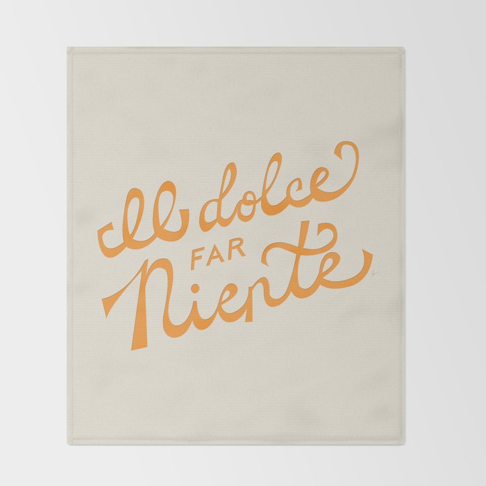 Il dolce far niente (The sweetness of doing nothing) - Orange Throw Blanket Gallery Image 2