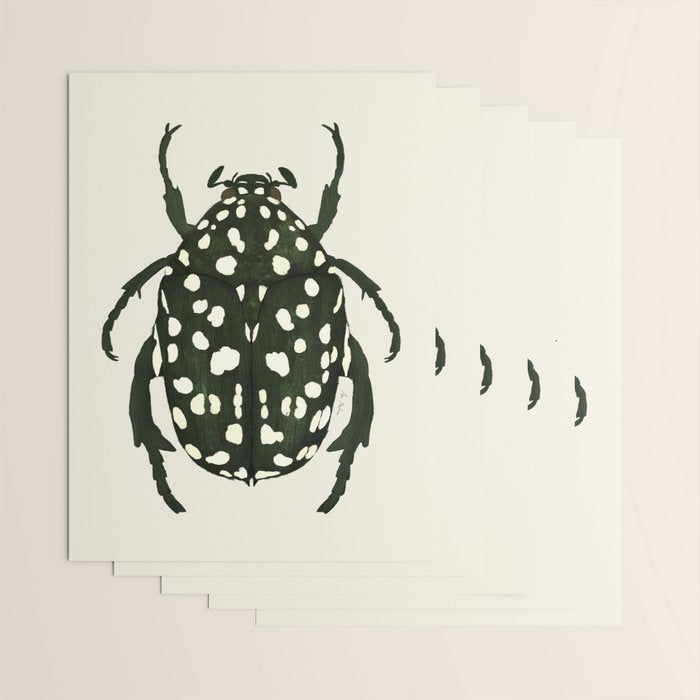 green beetle insect Wrapping Paper Gallery Image 3