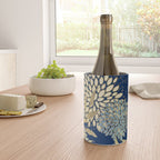 Floral Blooms and Leave, Blue, Navy, Gold, Cream Wine Chiller Gallery Image 4