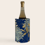 Floral Blooms and Leave, Blue, Navy, Gold, Cream Wine Chiller Gallery Image 3