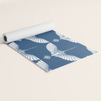 Japanese Crane Ornate Art Deco Blue & White Pattern Yoga Mat Gallery Image 2