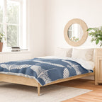 Japanese Crane Ornate Art Deco Blue & White Pattern Duvet Cover Gallery Image 2