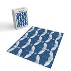 Japanese Crane Ornate Art Deco Blue & White Pattern Jigsaw Puzzle Gallery Image 2