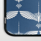 Japanese Crane Ornate Art Deco Blue & White Pattern Laptop Sleeve Gallery Image 3