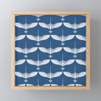 Japanese Crane Ornate Art Deco Blue & White Pattern Mini Art Print Gallery Image 1