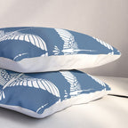 Japanese Crane Ornate Art Deco Blue & White Pattern Pillow Sham Gallery Image 3