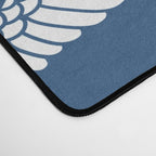 Japanese Crane Ornate Art Deco Blue & White Pattern Desk Mat Gallery Image 4