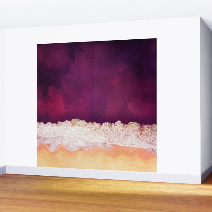 Maroon Ocean Wall Mural Gallery Image 2